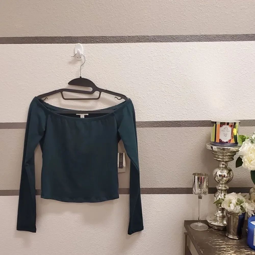 BP NWT Teal Long Sleeve Crop Top Sz S